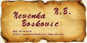 Nevenka Bošković vizit kartica